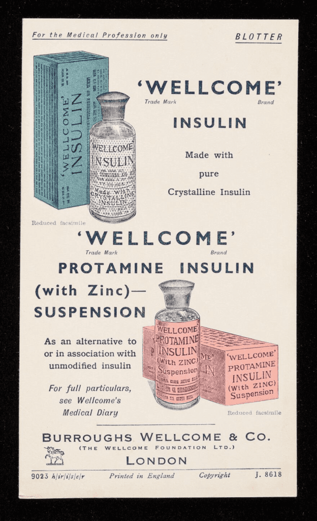  'Wellcome' Insulin : made with pure crystalline insulin : 'Wellcome' Protamine Insulin (with Zinc) - suspension. Wellcome Collection. 