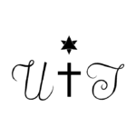 The Seal of the Public Universal Friend (Jemima Wilkinson): a six-pointed star made by overlaying two three-pointed stars, likely an embellishment of the star symbol used by the Quaker Religious Society of Friends. Beneath the star(s) is a crucifix surrounded by the initials U. F., either for the Universal Friend or the congregation, the Society of Universal Friends. This logo can be found on the back of Wilkinson's carriage, has been preserved, and can today be found at 107 Chapel Street, Penn Yan, NY.